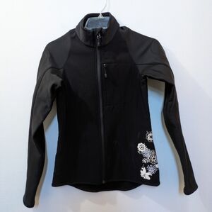 Spyder Jacket Black Floral Pattern Women's Xtra Small